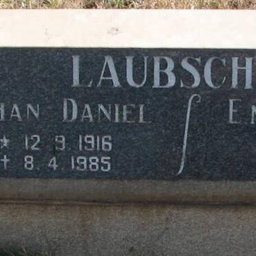 LAUBSCHER Johan Daniel 1916-1985 &amp; E.M.D. 1920-1997