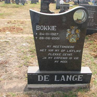 LANGE Bokkie, de 1927-2001