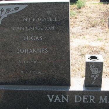 MERWE Lucas Johannes, van der 1904-1986