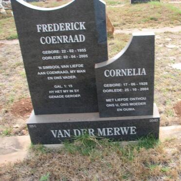 MERWE Frederick Coenraad, van der 1955-2005 &amp; Cornelia 1928-2004