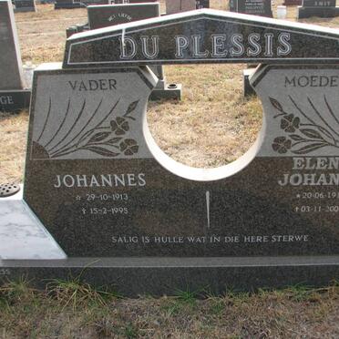 PLESSIS Johannes, du 1913-1995 &amp; Elena Johanna 1917-2004