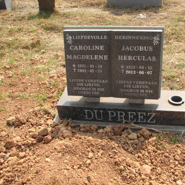 PREEZ Jacobus Herculas, du 1933-2013 &amp; Caroline Magdelene 1935-2001