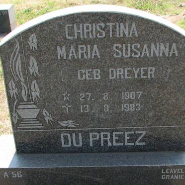 PREEZ Christina Maria Susanna, du nee DREYER 1907-1983
