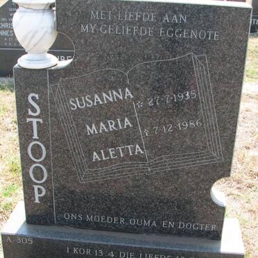 STOOP Susanna Maria Aletta 1935-1986