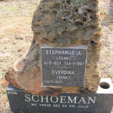 SCHOEMAN Stephanus J. 1925-1997 &amp; Everdina 1930-