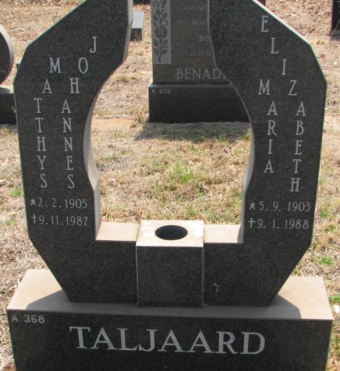 TALJAARD Matthys Johannes 1905-1987 &amp; Maria Elizabeth 1903-1988