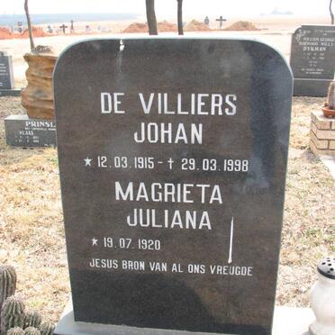 VILLIERS Johan, de 1915-1998 &amp; Magrieta Juliana 1920-