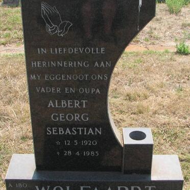 WOLFAARDT Albert Georg Sebastian 1920-1985