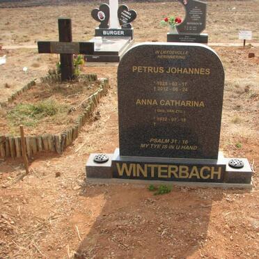 WINTERBACH Petrus Johannes 1925-2012 &amp; Anna Catharina VAN ZYL  1932-