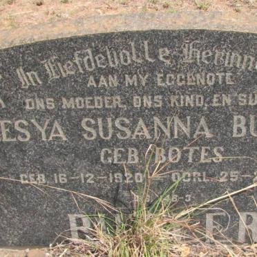 BUTLER Lesya Susanna nee BOTES 1920-1956