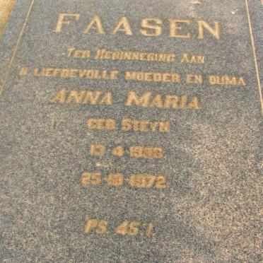 FAASEN Anna Maria nee STEYN 1906-1972