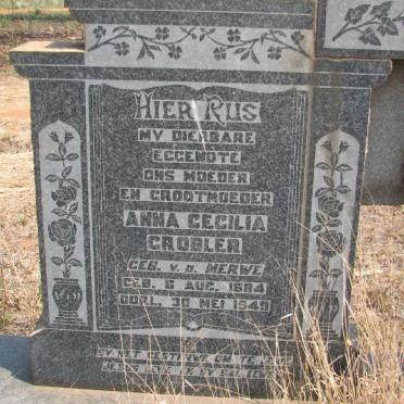 GROBLER Gabriel Stephanus 1881-1951 &amp; Anna Cecilia v.d. MERWE 1884-1949