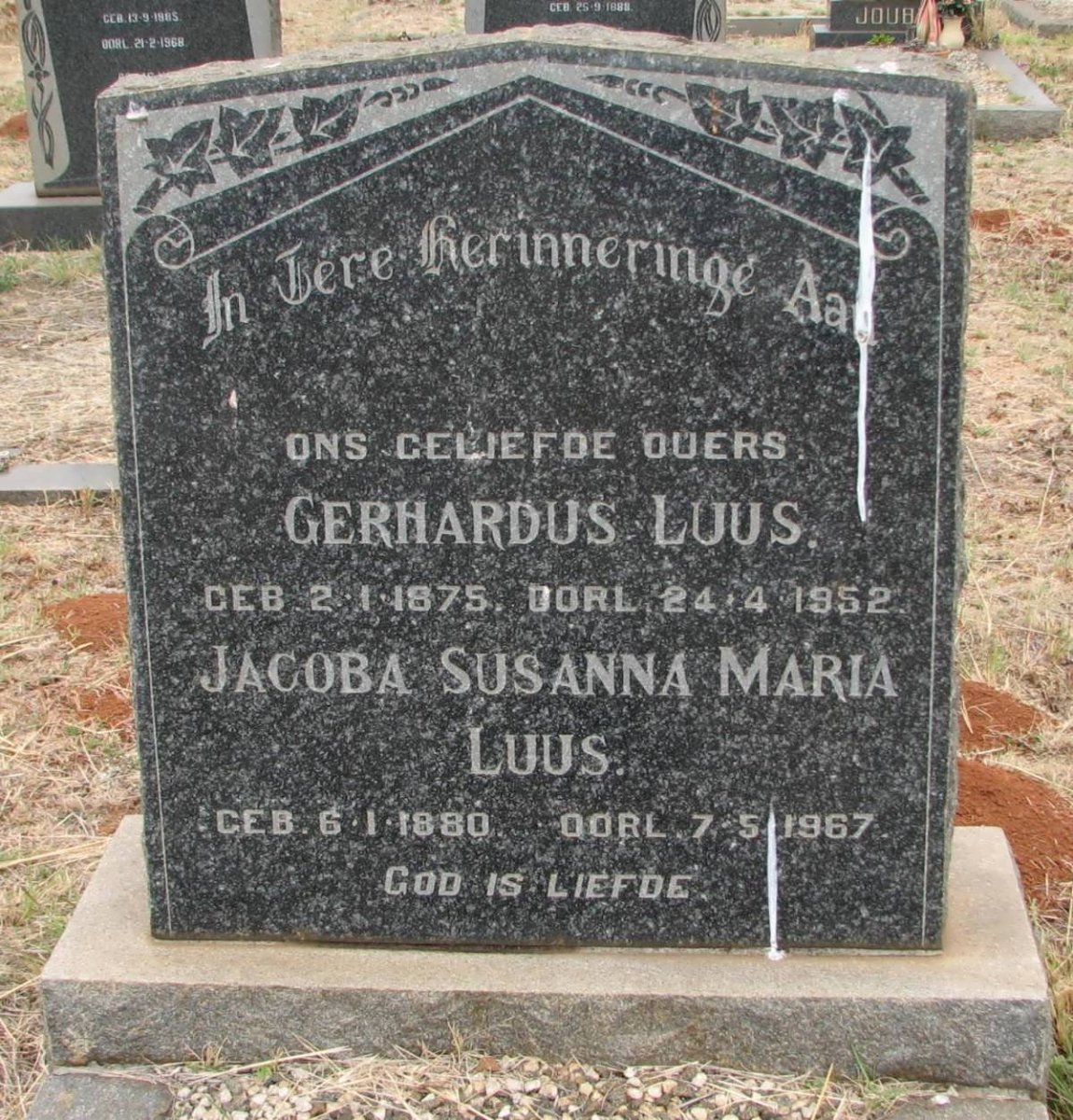 LUUS Gerhardus 1875-1952 &amp; Jacoba Susanna Maria 1880-1967