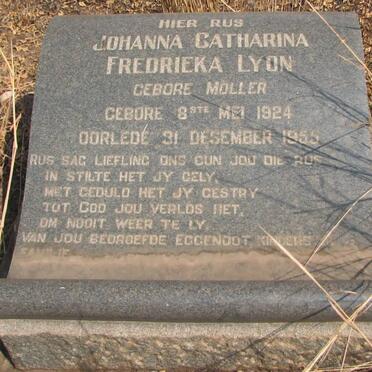 LYON Johanna Catharina Fredrieka nee MOLLER 1924-1955