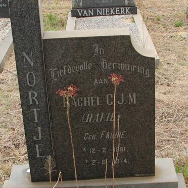 NORTJE Rachel C.J.M. nee FAURE 1881-1974