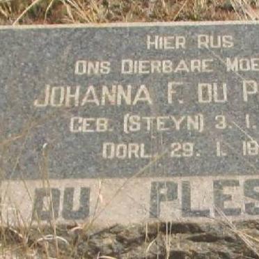 PLESSIS Johanna F., du nee STEYN 1901-1949
