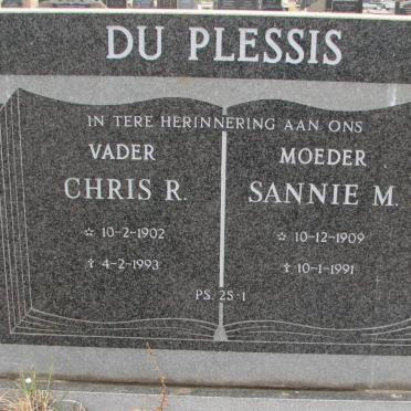PLESSIS Chris R., du 1902-1993 &amp; Sannie M. 1909-1991