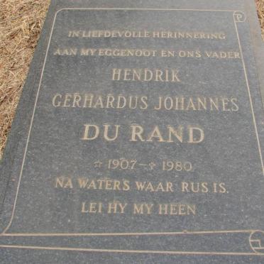 RAND Hendrik Gerhardus Johannes, du 1907-1980
