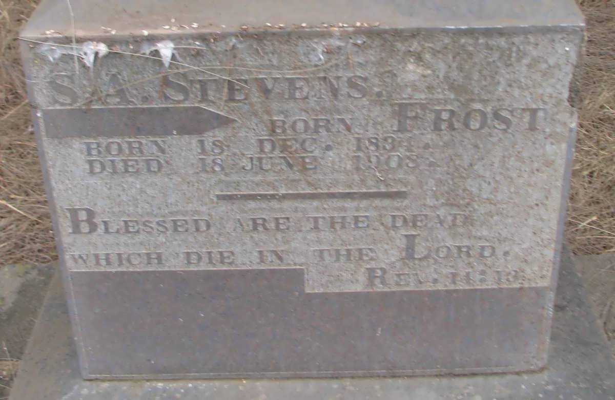 STEVENS S.A. nee FROST 1894-1908