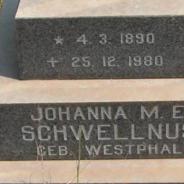 SCHWELLNUS Johanna M.E. nee WESTPHAL 1890-1980