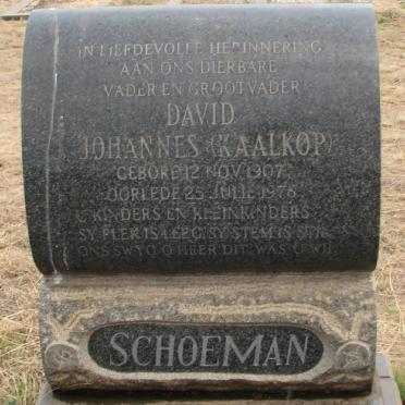 SCHOEMAN David Johannes 1907-1976
