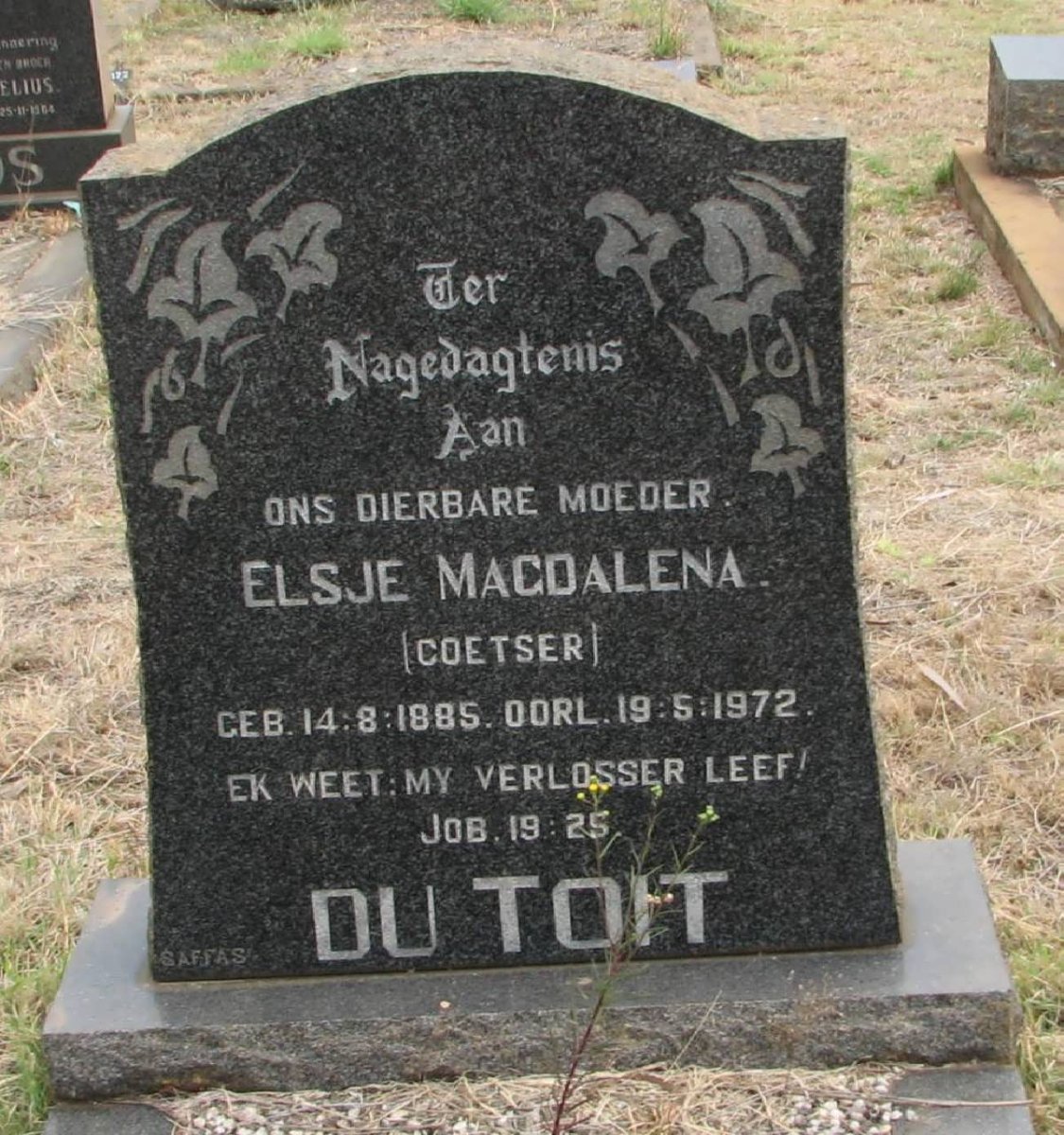 TOIT Elsje Magdalena, du nee COETSER 1885-1972