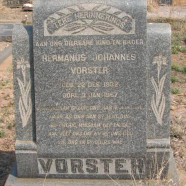 VORSTER Hermanus Johannes 1932-1957