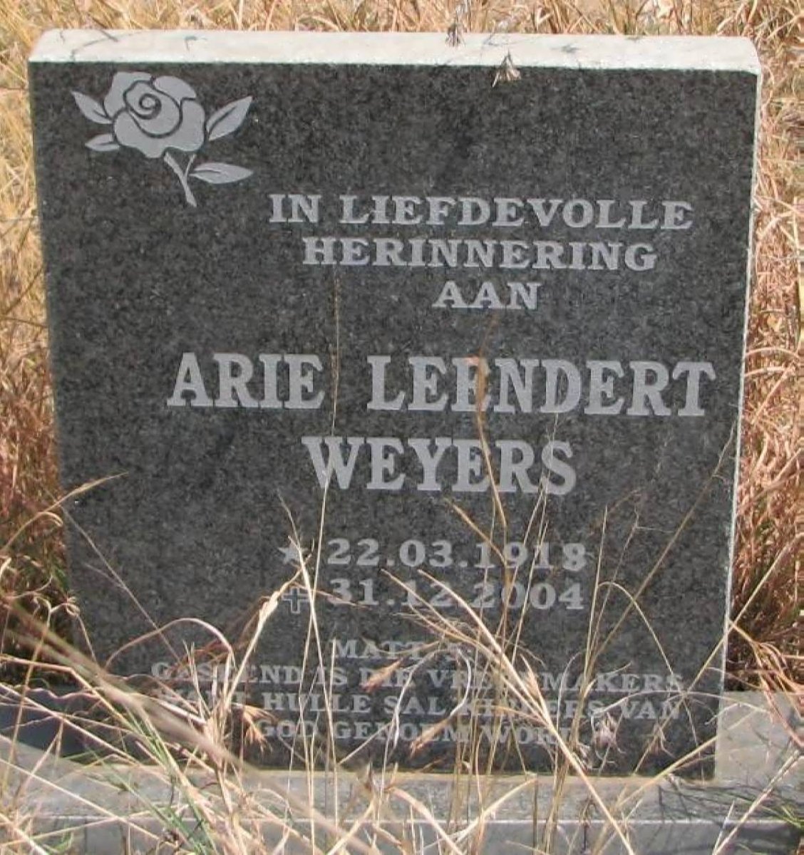 WEYERS Arie Leendert 1918-2004
