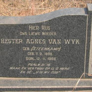 WYK Hester Agnes, van nee STEENKAMP 1898-1958