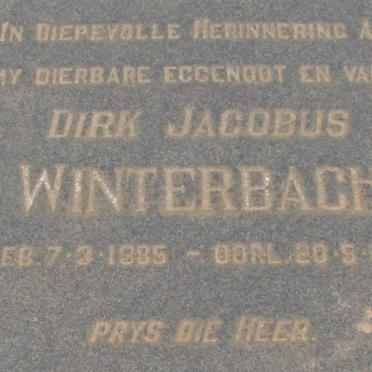WINTERBACH Dirk Jacobus 1885-1971