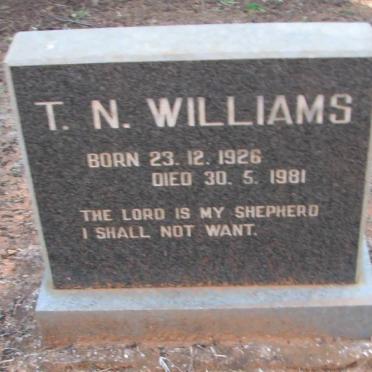 WILLIAMS T.N. 1926-1981