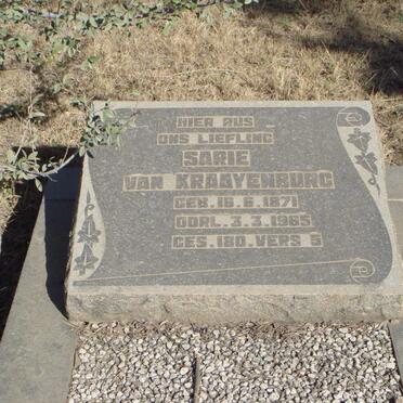KRAAYENBURG Sarie, van 1871-1965
