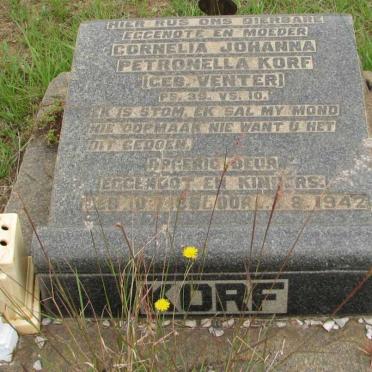 KORF Cornelia Johanna Petronella nee VENTER 1886-1942