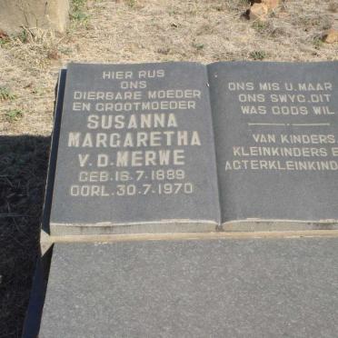 MERWE Susanna Margaretha, v.d. 1889-1970