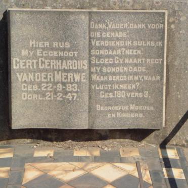 MERWE Gert Gerhardus, van der 1883-1947