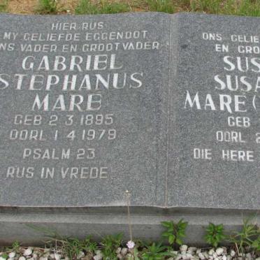 MARÉ Gabriel Stephanus 1895-1979 &amp; Susara Susanna VILJOEN 1912-1996