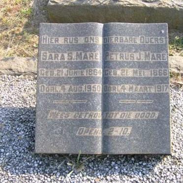 MARE Petrus J. 1866-1917 &amp; Sara S. 1964-1950