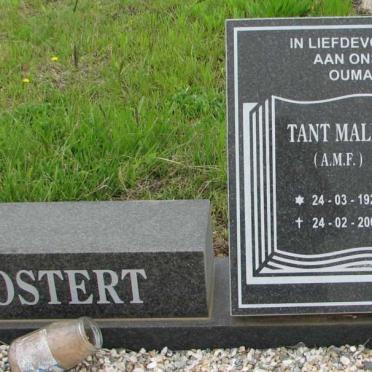 MOSTERT Gert Petrus 1925-2002 &amp; A.M.F. 1926-2004