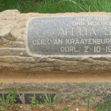 NIEKERK Aletta S.M., van nee VAN KRAAYENBURG 1899-1988