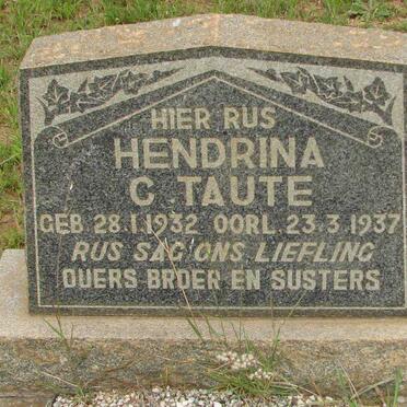 TAUTE Hendrina C. 1932-1937