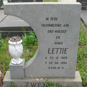 ZWENNIS Lettie 1926-1996