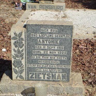 ZIETSMAN Antonie 1916-1922