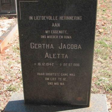 SCHOONRAAD Gertha Jacoba Aletta 1942-1996