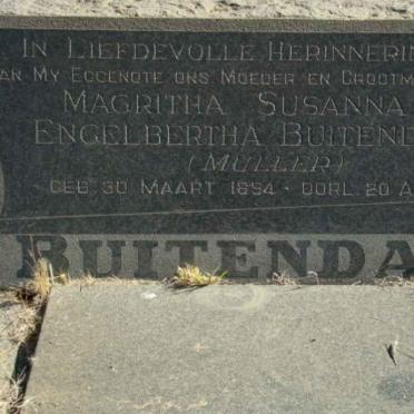 BUITENDAG Magritha Susanna Engelbertha nee MULLER 1894-1961