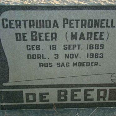 BEER Gertruida Petronella, de nee MAREE 1889-1963