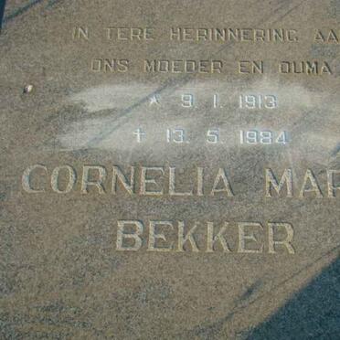 BEKKER Cornelia Maria 1913-1984