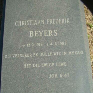 BEYERS Christiaan Frederik 1918-1983