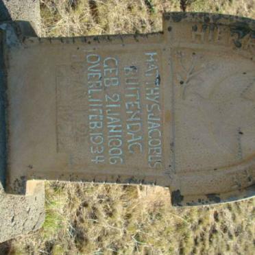 BUITENDAG Matthys Jacobus 1906-1934