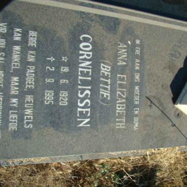 CORNELISSEN Anna Elizabeth 1920-1995