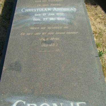 CRONJE Christiaan Andreas 1898-1962